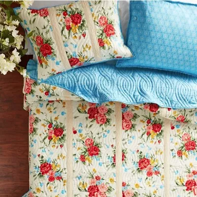 Pioneer Woman Sweet Rose Reversible Floral Quilt: Choose King Queen Or Sham Set • $28.19