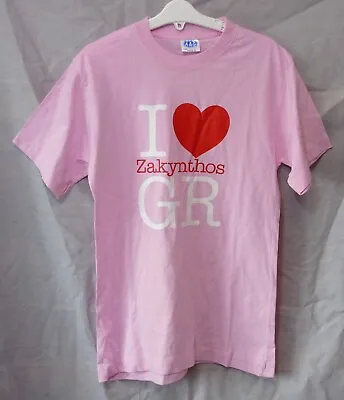 Pink Zakynthos Zante Greece T-Shirt Top Age 12-13 Years • £4.95