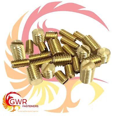 M3 M4 M5 M6 M8 Metric Slotted Flat Point Grub Screws - Setscrews - Brass DIN 551 • £6.79