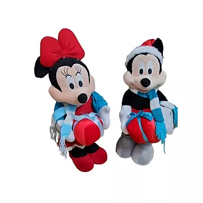 Vintage Disney Mickey & Minnie Holding Presents Free Standing Christmas Decor • $69.99