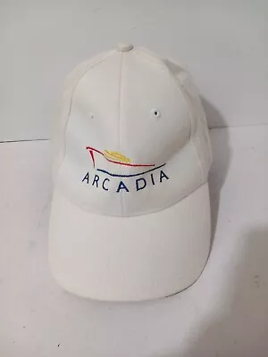 Cruise Ship Memorabilia Arcadia Baseball Cap Hat P&O Cruises All White • £9.70