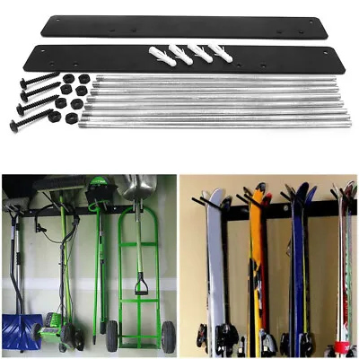 Heavy-Duty Garden Tool Storage Rack Wall Mounted Hook Shovels Rakes Organizer UK • £16.97