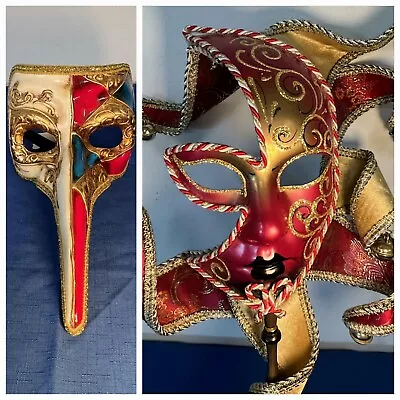 His & Hers Authentic Venetian Carnival Masquerade Masks | La Maschera Del Galeon • $68