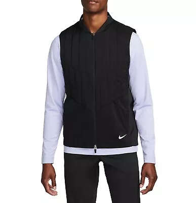 Nike Mens Therma-Fit ADV Repel Full-Zip Black/White Golf Vest DN1957-010 • $99