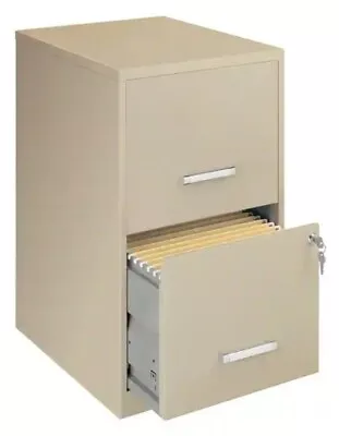 Space Solutions 18  Deep 2 Drawer Metal File Cabinet Putty/Beige • $159.88