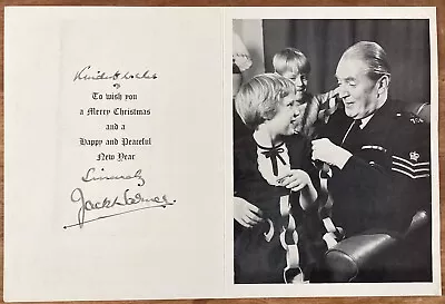 Jack Warner Signed & Inscribed Christmas Card ‘Greetings From Dock Green’ 1966 • £29.99