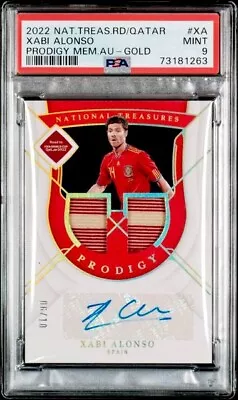 2022 Xabi Alonso Panini National Treasures Gold Autographed Patch 6/10 PSA 9 • $169.99