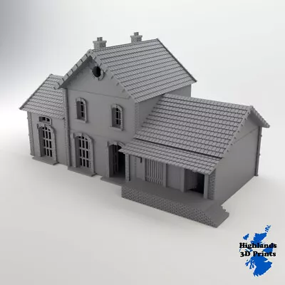 French Train Station 28mm 1:64 WW2 Building Terrain Tabletop Gaming 3D Print • £67.99