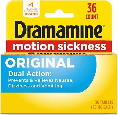 Dramamine Original Motion Sickness Relief 36 Count 36 (Pack Of 1)  • $17.11
