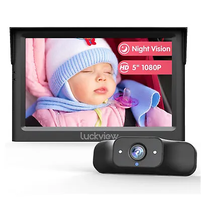 LUCKVIEW BM1 Baby Car Camera 5  HD 1080P Mirror Monitor Night Vision Rear Facing • £51.78