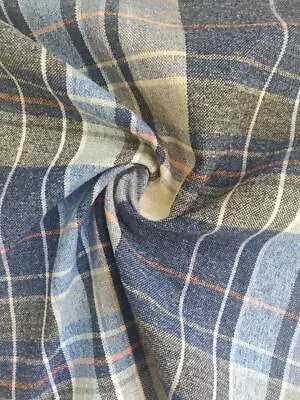Classic Checks Upholstery Fabric Material - NAVY • £1.99