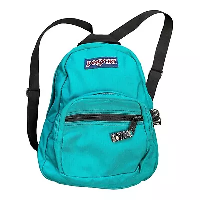 JanSport Blue / Green Mini Backpack Rucksack USA School/travel VGC • £20