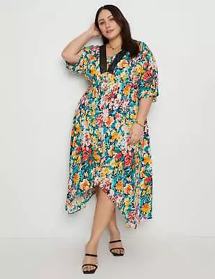 BeMe - Plus Size - Womens Maxi Dress - Green - Summer Floral A Line Dresses • $26.41