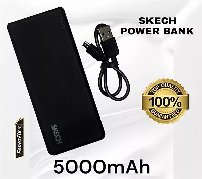 Slim Power Bank Charger 5000mAh Slim USB Portable Battery Pack Phone Skech • £8.98