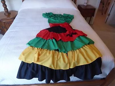 Adult Female Flamenco Costume For Dance Theater Mardi Gras Multi-color (S3 • $29.99