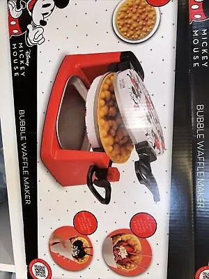 Disney Mickey Mouse Rotating Bubble Waffle Maker Single Flip Waffle Iron New • $30