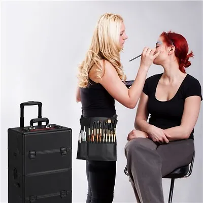 $79.99 • Buy Aluminum Cosmetic Case Professional Makeup Train Case Large Trolley Makeup Case