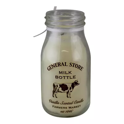 Candle Reusable Milk Bottle Style Vintage Style Vanilla Scented Cozy Aroma Home • £14.99