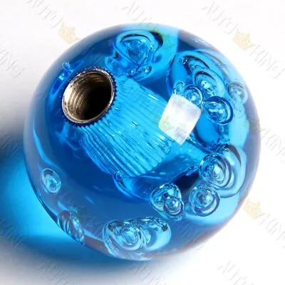 Blue Ball 60mm W-power Transparent Manual Crystal Bubble Shift Knob • $16.35