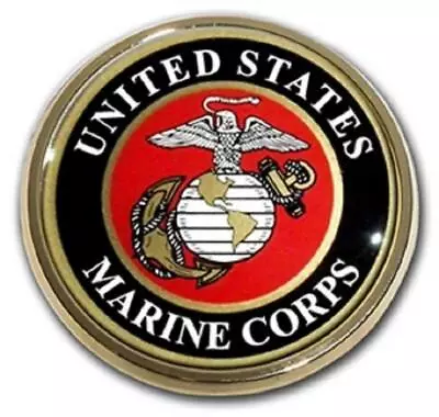 USMC Marine Corps Colored Metal Auto Emblem (NEW) States Military Car Decal • $15.95