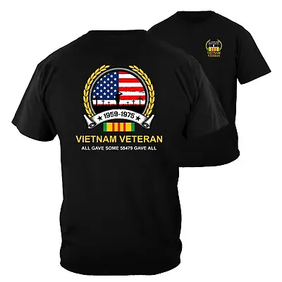 Vietnam Veteran All Gave Some 58479 Gave All T-Shirt - Black • $25.99