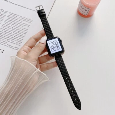 $17.99 • Buy Genuine Leather Apple Watch Band Strap IWatch Series 7 SE 6 5 4 3 2 1 38mm-45mm