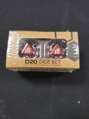 UltraPro Heavy Metal Red D20 Dice Set (1 Pair) For D&D 85783 • $13.95