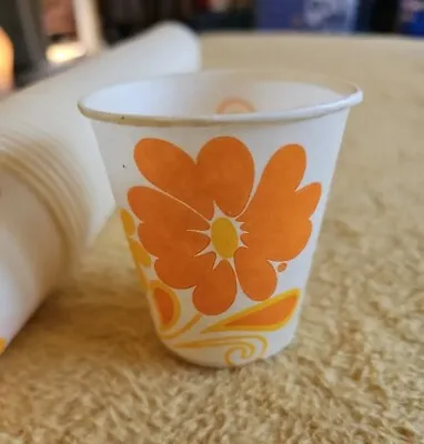 MCM Dixie Cold Cups 5oz Sunflower Design Vintage 60s 70s Open Box Set (89) • $29.99