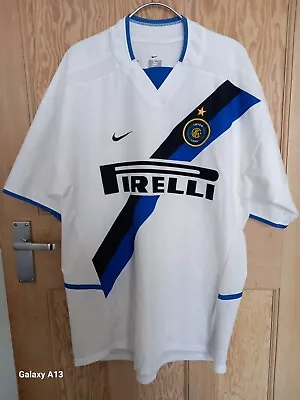 Inter Milan Nike 02/03 Away Football Shirt Medium White • £60