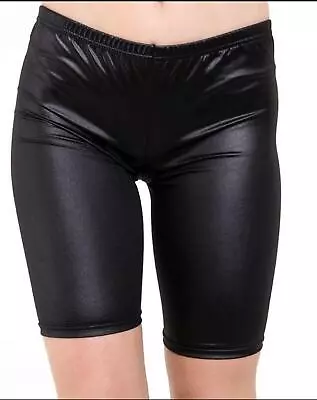 Ladies Women Cropped Plus Size Wet Look Hot Pants Cycling Mini  Shorts 8-22 • £5.99