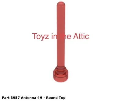 Lego 1x 3957 Trans-Red Antenna 4H - Round Top 6828 Futuron • $6.82