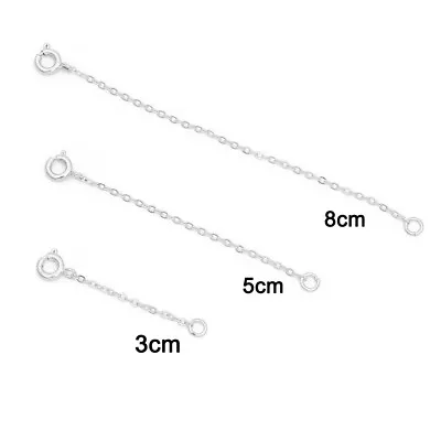 Genuine 925 Sterling Silver Lobster Chain Extender Necklace/Bracelet Extension • £4.59