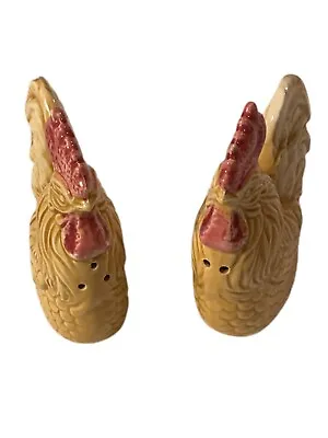 Vintage Golden Brown Chicken Salt/Pepper Shakers Set Japan Excellent Condition • $18