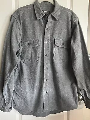 Moose Creek Heavy Button Down Long Sleeve Flannel Shirt - Light Gray -LT Lg Tall • $20.39