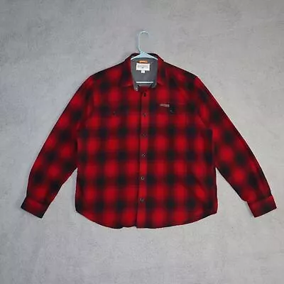 Field & Stream Button Up Shirt Mens 2XL Red Plaid Flannel Outdoor Lumberjack • $19