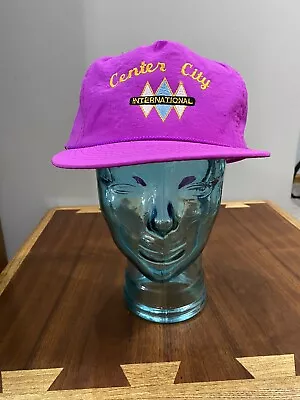 Vintage International Trucks Center City Snapback Hat Cap Purple MCM Design Logo • $16