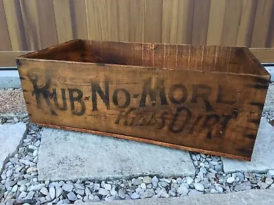 Vintage Wooden Crate Rub No More Soap Fort Wayne Indiana Wood Advertising Box • $199.99