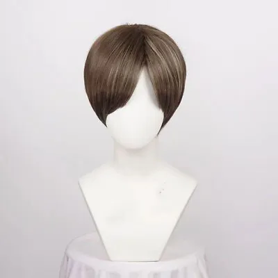 For Cosplay Leon Scott Kennedy Wig Short Brown Mixed • $14.59