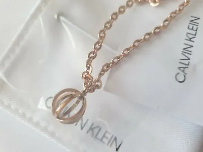 Calvin Klein Rose Gold Ball Charm Chain Bracelet Steel Kj4xpb100100 Rrp £89 • £40