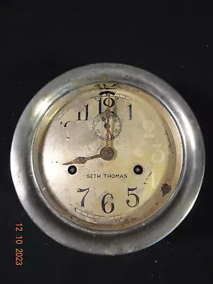 ANTIQUE 1800's SETH THOMAS BRASS  SHIP'S WALL CLOCK • $84.29