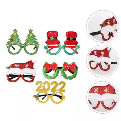  5 Pcs Christmas Glasses Frame Plastic Holiday Costume Eyeglasses • £9.98