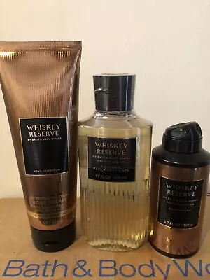 BATH AND BODY WORKS Whiskey Reserve MENS Collection Cream Spray And 3-1 Wash • $27.95