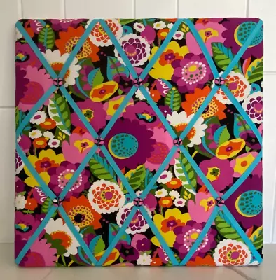 Vera Bradley Va Va Bloom Ribbon Fabric Memo Board Photo Floral Retired Vintage • $19.99