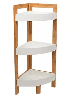 £19.95 • Buy 3 Tier Wooden Corner Shelf Storage Caddy Freestanding Rack Display Organiser    
