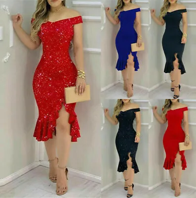 Elegant Women Off Shoulder Short Dress Evening Cocktail Formal Party Prom Dress • $18.99