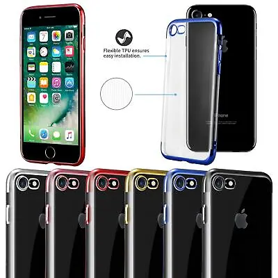 For Apple IPhone SE (2020) Clear Case Shockproof TPU Gel Cover +9H Screen Glass • £3.45