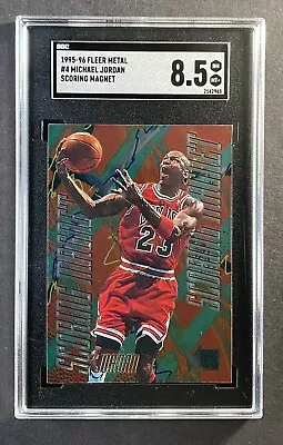 MICHAEL JORDAN  1995-96 FLEER METAL SCORING MAGNET #4 SGC 8.5 **Rare** • $52