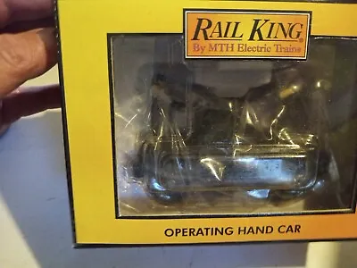 Rail King MTH Electric Trains Hand Car 30-2508 Motorized Operating Figures NEW! • $49.95