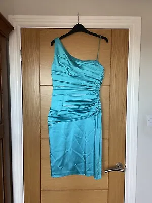 Stunning Blue Occasion Dress Size 8 One Shoulder Jax • £6