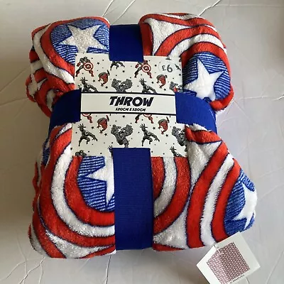 Primark Marvel Captain America Shield Throw Blanket Steve Rogers Cap Avengers 19 • $69.99